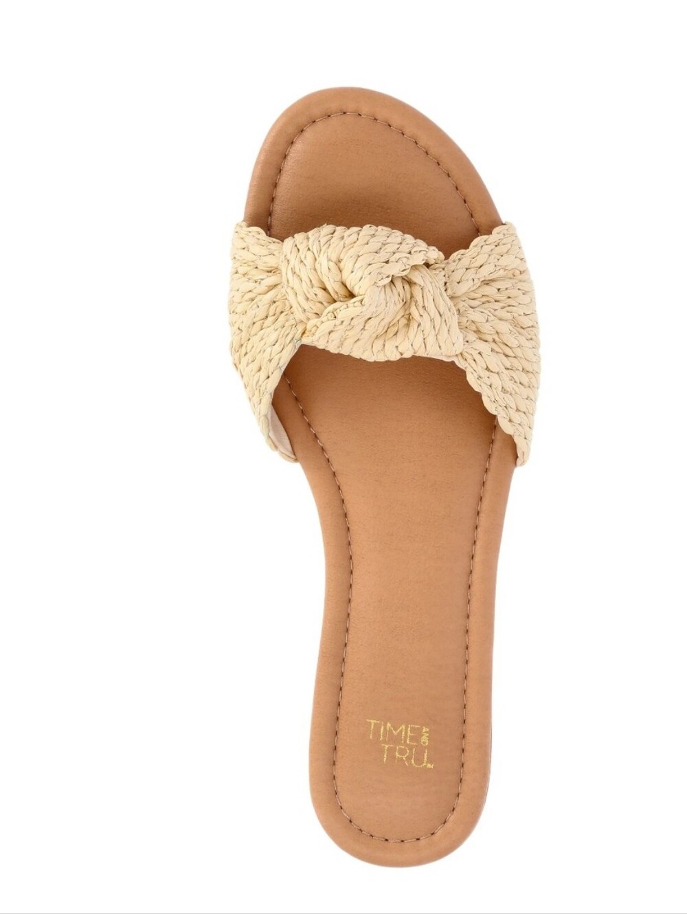Time and Tru Women's Knot Slide Memory Foam Sandals Size 9